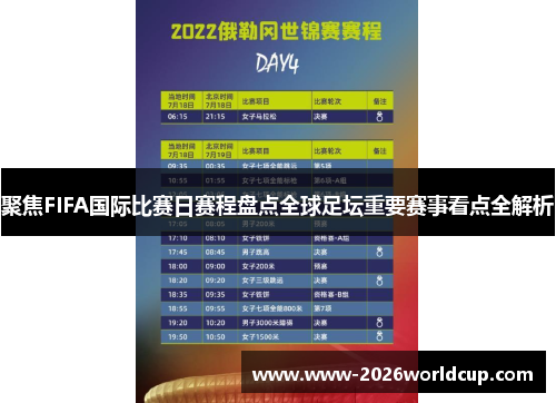 聚焦FIFA国际比赛日赛程盘点全球足坛重要赛事看点全解析