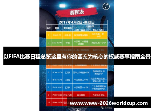 以FIFA比赛日程总览这里有你的答案为核心的权威赛事指南全景 以FIFA比赛日程总览这里有你的答案为核心的权威赛事指南全景